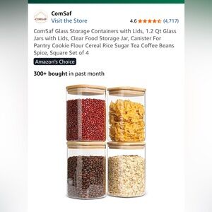 Amazon Glass Storage Containers with Bamboo Lids